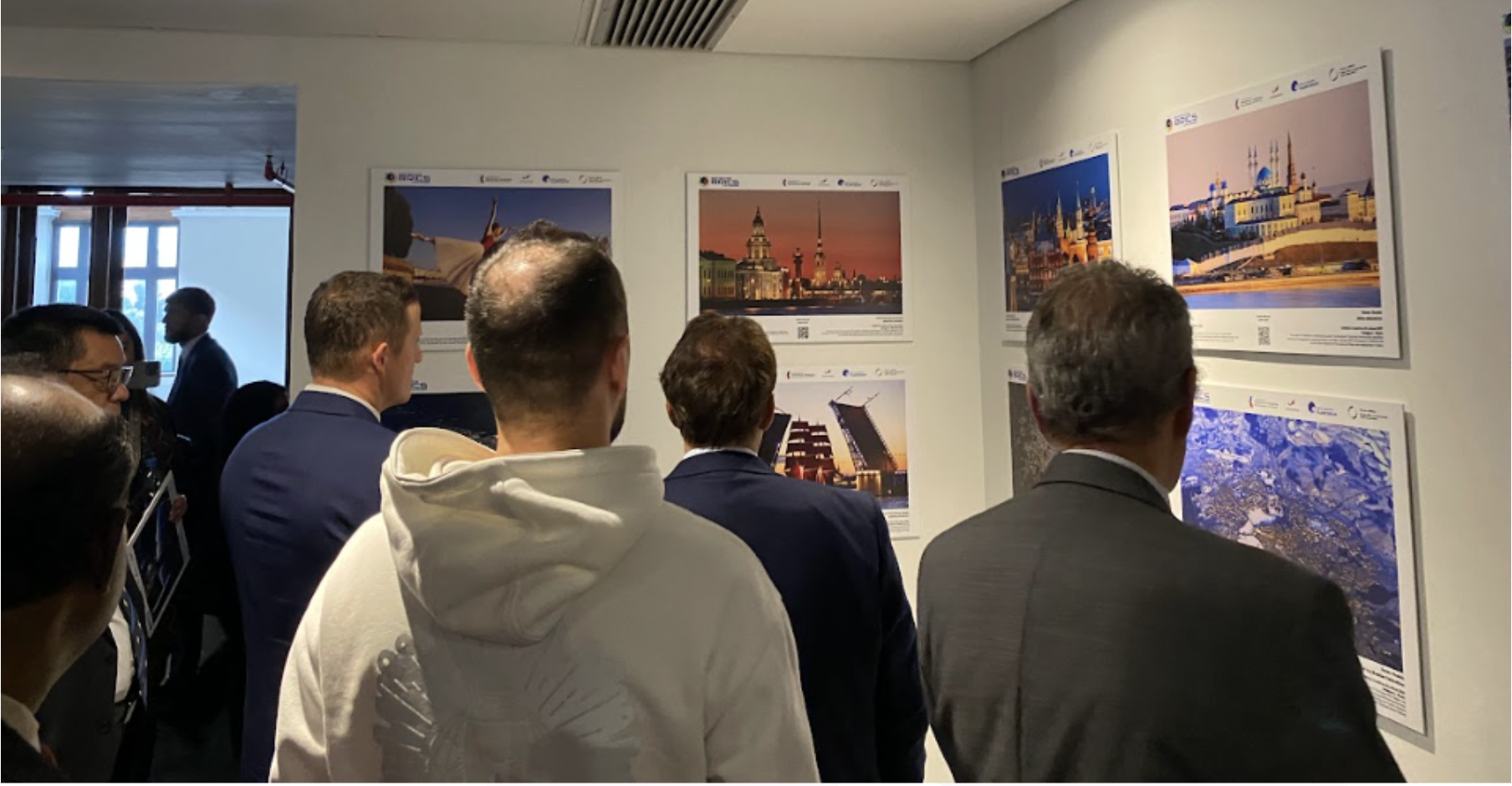 Attendees viewing the International exhibition project 'BRICS Universe'